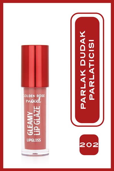 Golden Rose Mood Gleamy Lip Glaze Lipgloss 202 Peachy Nude Renkli Dudak Parlatıcısı 4,7 ml