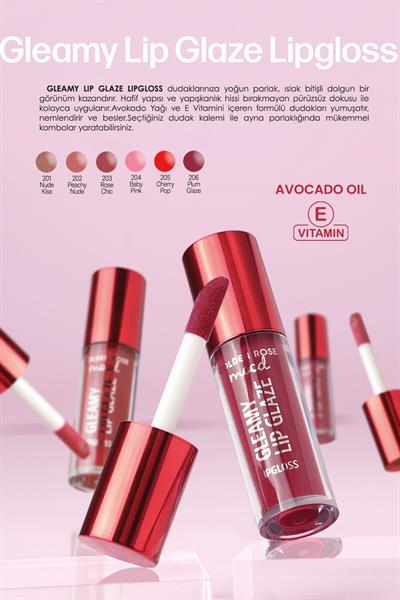 Golden Rose Mood Gleamy Lip Glaze Lipgloss 202 Peachy Nude Renkli Dudak Parlatıcısı 4,7 ml