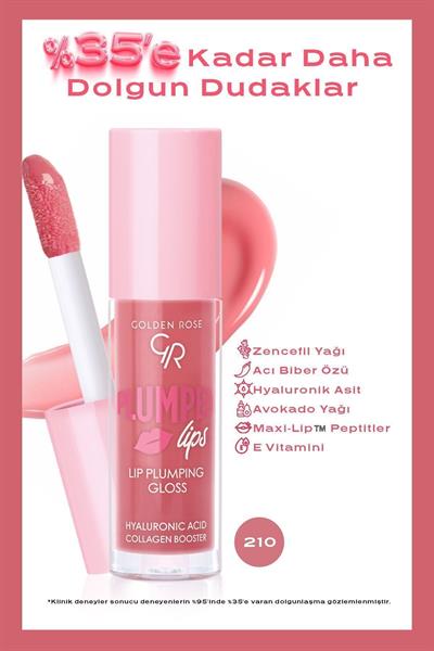 Golden Rose Plumped Lips Dolgunlaştırıcı Dudak Parlatıcısı No:210 4,7 ml