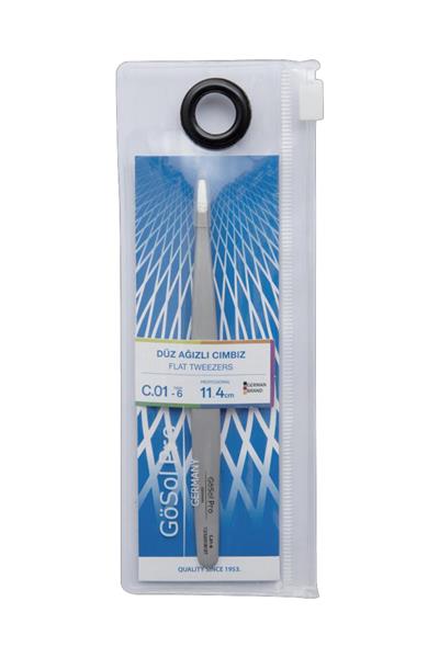 GöSol Solingen L Şekilli İpek Kirpik Cımbızı (12 cm)