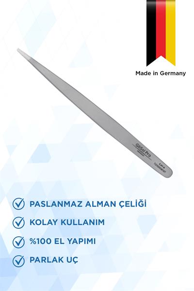 GöSol Solingen L Şekilli İpek Kirpik Cımbızı (12 cm)