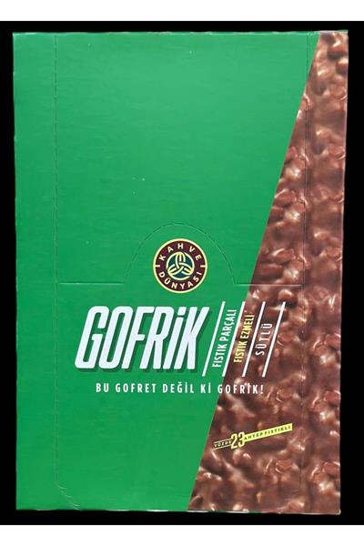 KAHVE DÜNYASI GOFRİK SÜTLÜ FISTIK PARÇALI & FISTIK EZMELİ 33 GR *24LÜ