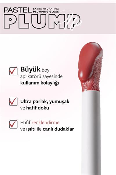 Pastel Plump Up Extra Hydrating Plumping Gloss 210 - Peach Coral (Dudak Parlatıcısı)