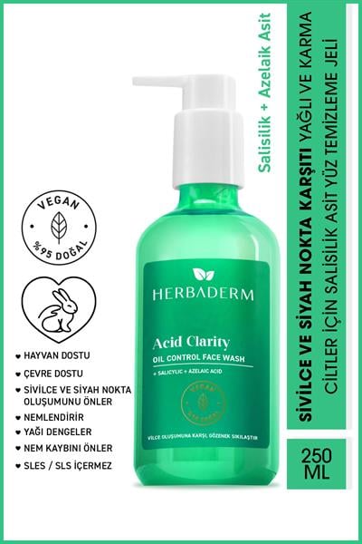 Yağlı ve Sivilceli Ciltler için Yüz Temizleme Jeli 250 ml