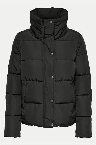 Onlnewcool Puffer Regular Fit Dik Yaka Şişme Kadın Mont 15295424 SİYAH