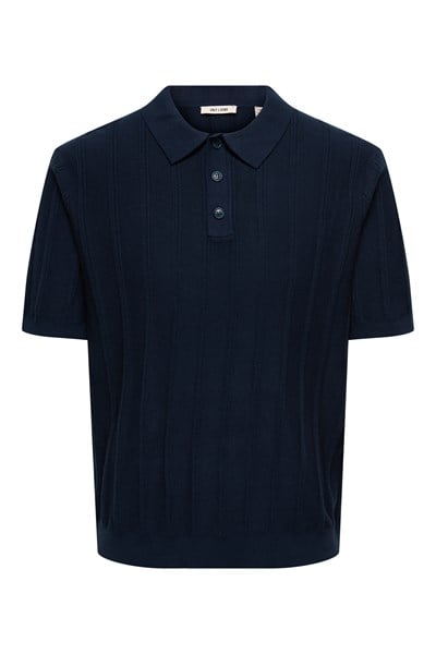 Onsthıjs Çizgili Regular Fit Kısa Kollu Erkek Polo Yaka T Shirt 22036558 LACİVERT