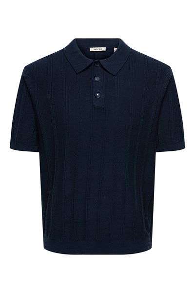 Onsthıjs Çizgili Regular Fit Kısa Kollu Erkek Polo Yaka T Shirt 22036558 LACİVERT