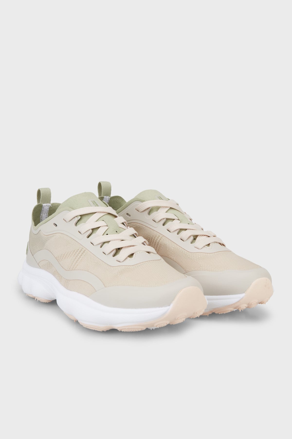Humtto Logolu Sneaker Kadın Ayakkabı 679-360519B Bej-Su Yeşili