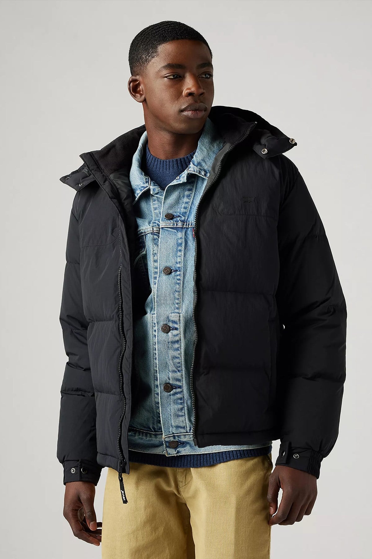 Levi's Kapitoneli Regular Fit Kapüşonlu Erkek Mont A8557-0000 SİYAH