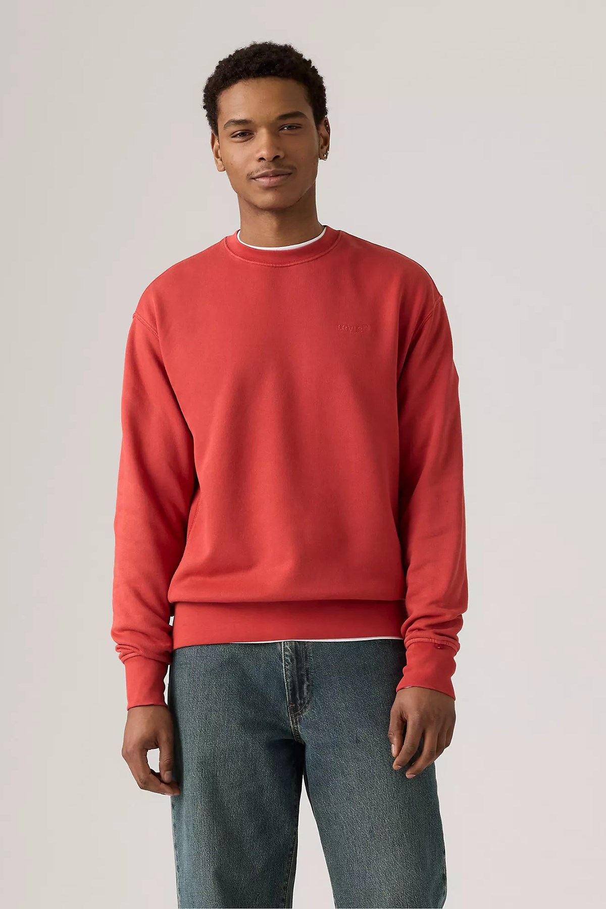 Levi's Pamuklu Relaxed Fit Bisiklet Yaka Logolu Erkek Sweat A9244