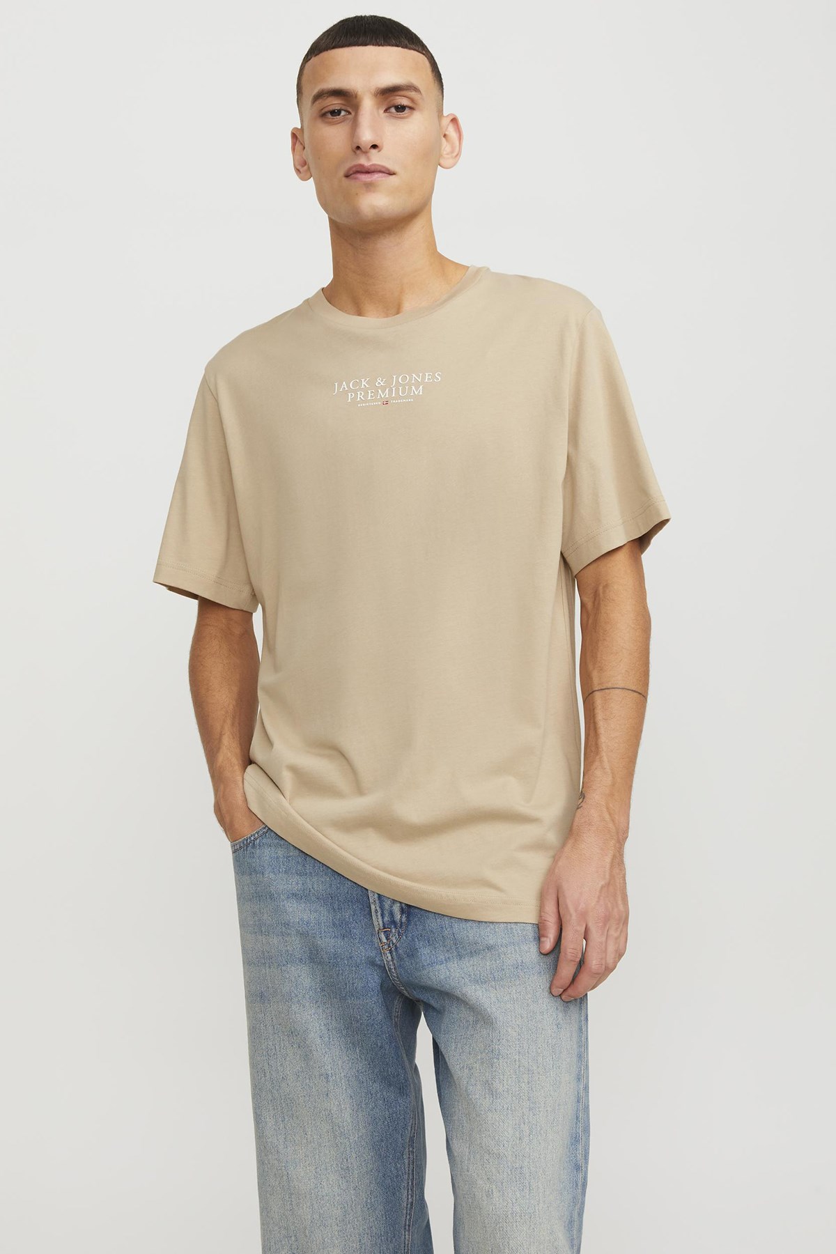Jack & Jones Premium % 100 Pamuk Regular Fit Bisiklet Yaka Erkek T
