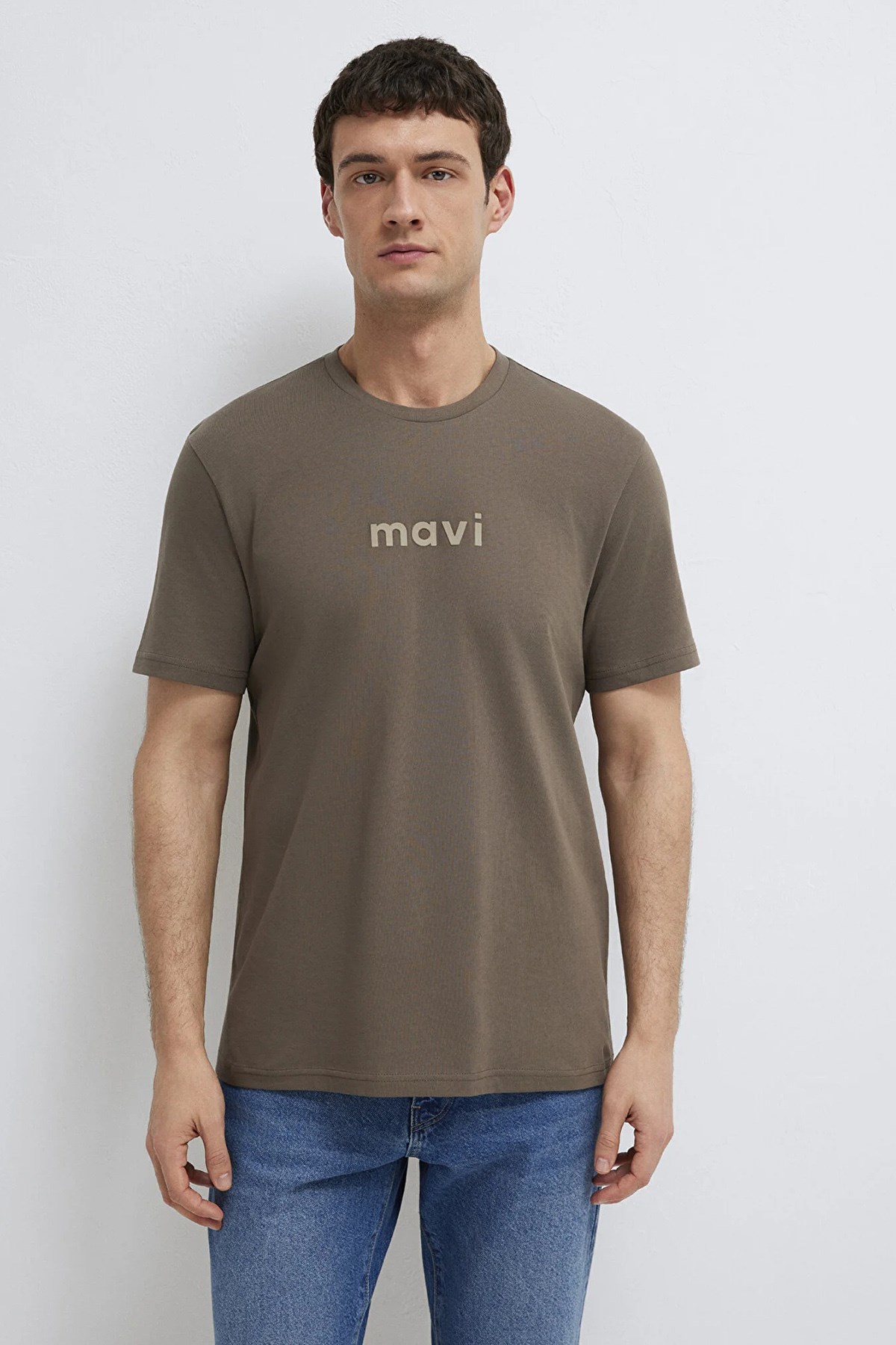 Mavi Logolu % 100 Pamuk Regular Fit Bisiklet Yaka Erkek T Shirt