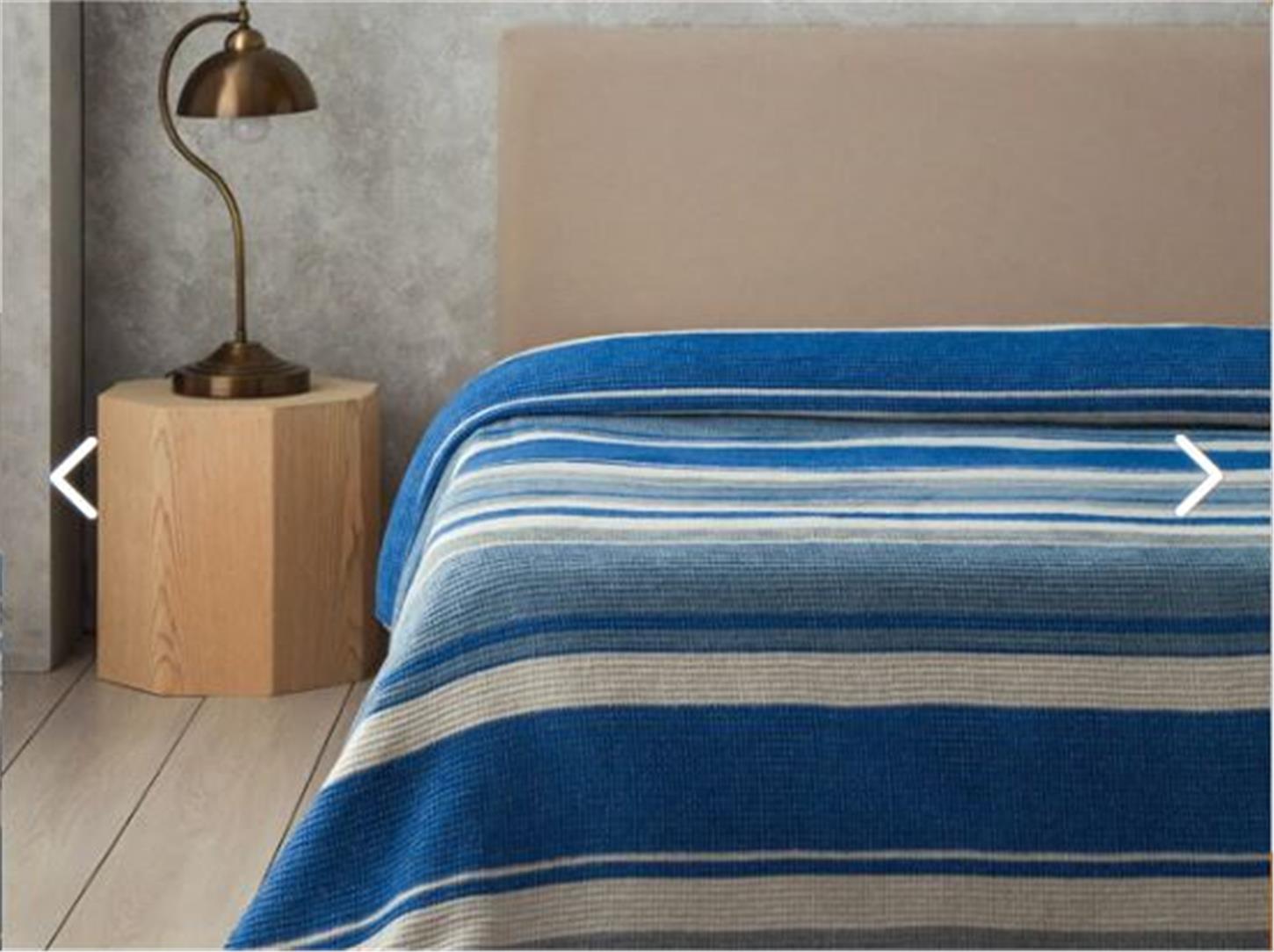 English Home Striped Tek Kişilik Battaniye 150x200 cm Mavi