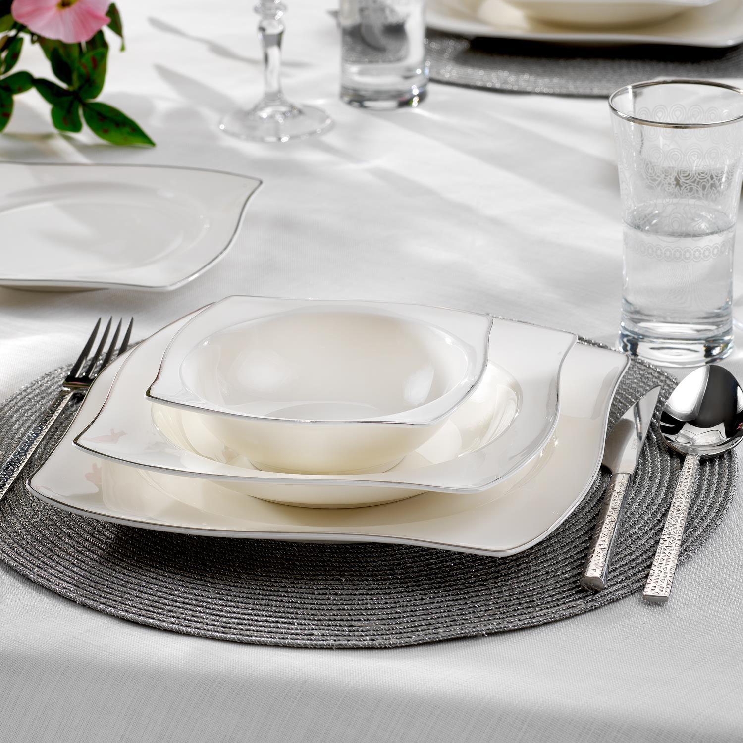 Schafer Bety Yemek Takımı 48 Parça Platin