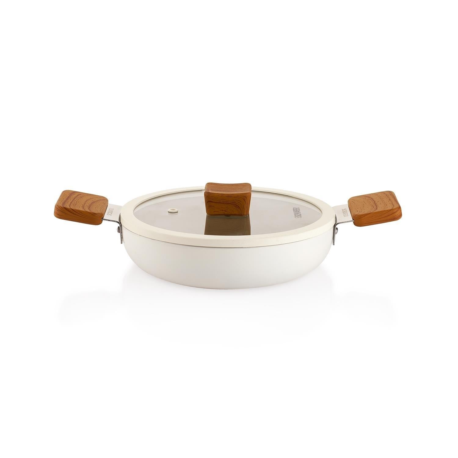 1S0848-21005-KRM02Schafer Ceramoni Seramik Kapaklı Sahan 22 Cm-Krem