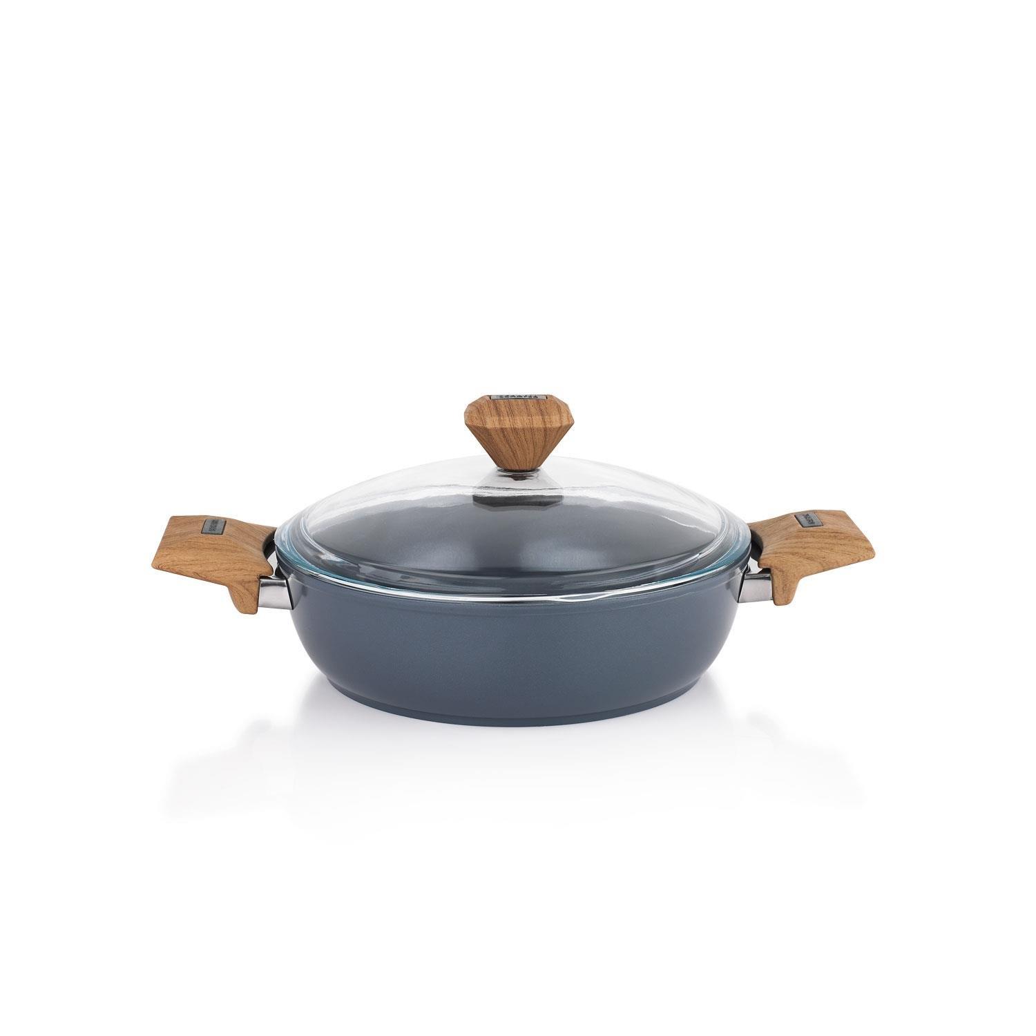 Schafer Fiesta Seramik Basık Tencere 24 cm Siyah