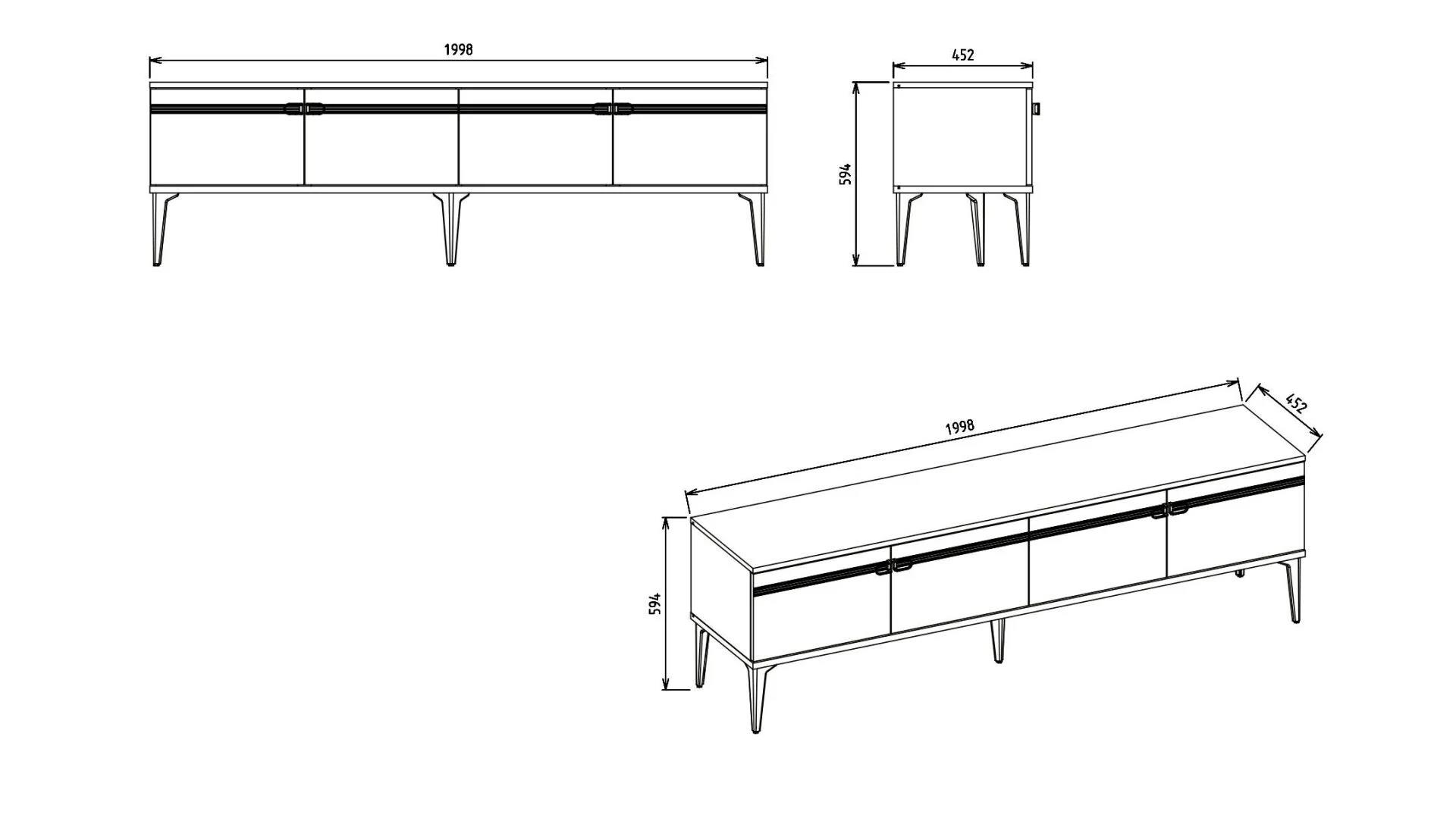 Blln Nadia Tv Sehpası Opak Byz