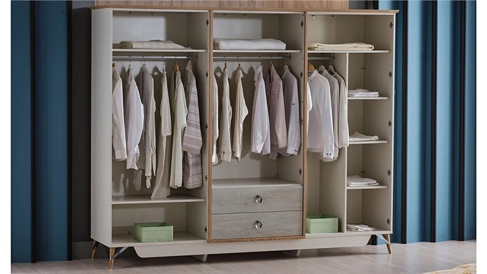 Bellona Valencia 6 Kapılı Gardırop Krem