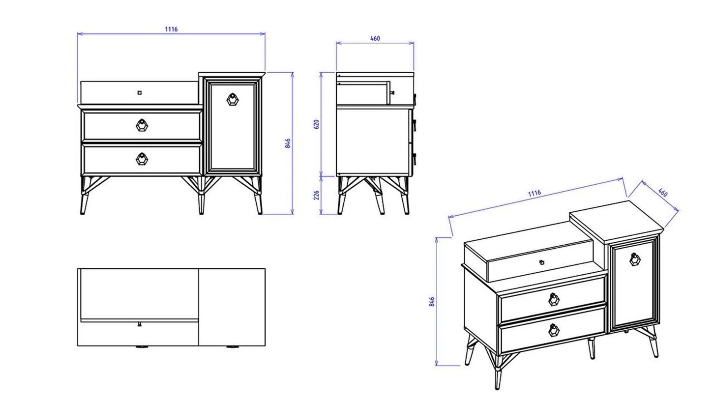 Bellona Valencia Makyaj Masası Krem
