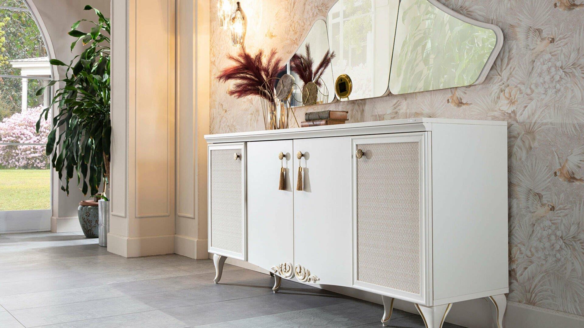 Bellona Perlino Konsol Aynası Beyaz