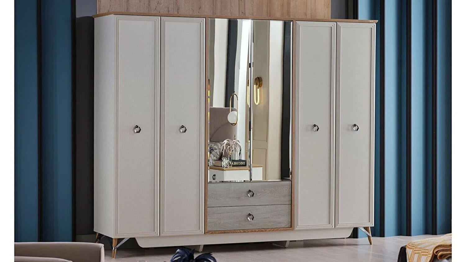 Bellona Valencia 6 Kapılı Gardırop Krem