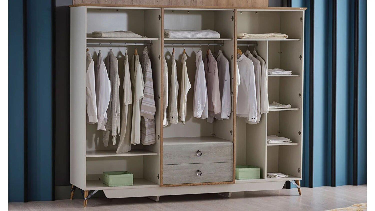 Bellona Valencia 6 Kapılı Gardırop Krem