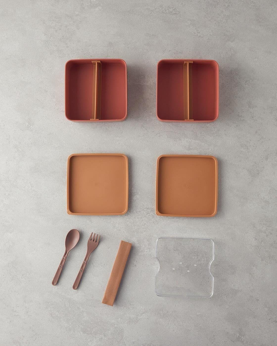 English Home Mezaluna Lunch box 720 ml +720 ml Turuncu