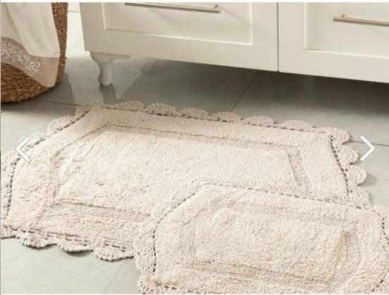 English Home Mia Pamuklu Kaydırmaz Taban Banyo Paspası Seti 60x90-40x60 Cm Bej