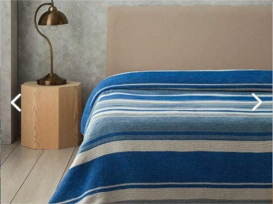 English Home Striped Tek Kişilik Battaniye 150x200 cm Mavi