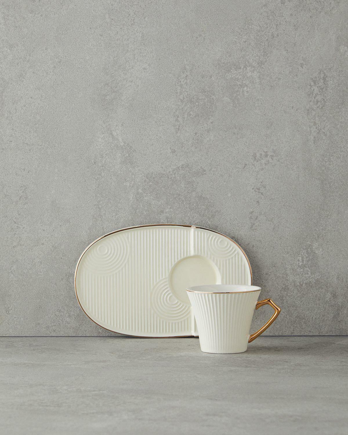 English Home Terra Kahve Fincan Takımı 90 ml Beyaz