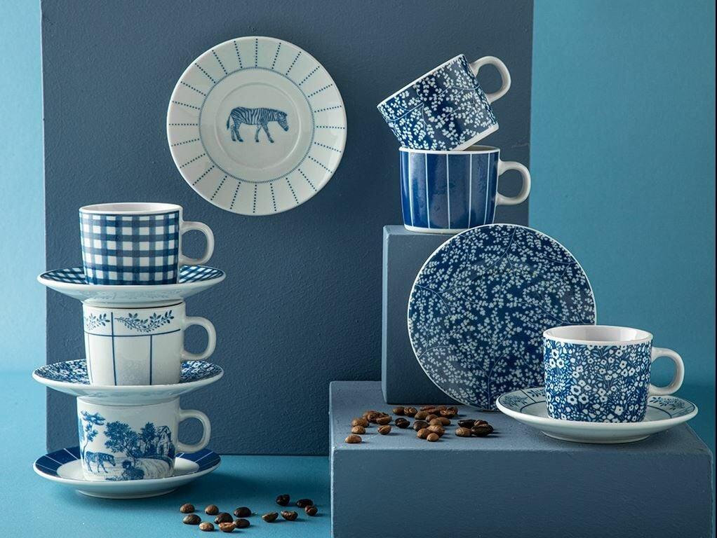 English Home Zebra Kahve Fincan Takımı 80 ml Lacivert