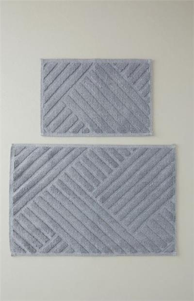 English Home Linea Banyo Paspası Seti 60x90-40x60 cm Gri
