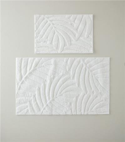 English Home Leafy Banyo Paspası Seti 60x90 + 40x60 cm Ekru
