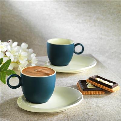 Schafer Aurora 2 Kişilik Kahve Fincan Takımı 4 Parça Lacivert/Bej