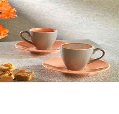 Schafer Aurora 2 Kişilik Kahve Fincan Takımı 4 Parça Pembe