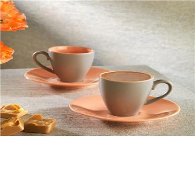 Schafer Aurora 2 Kişilik Kahve Fincan Takımı 4 Parça Pembe