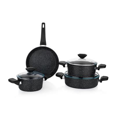 Schafer Etna Yanmaz Yapışmaz Tencere Seti 7 prç Siyah