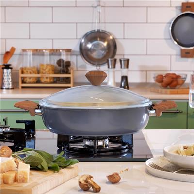 Schafer Fiesta Seramik Basık Tencere 30 cm Siyah