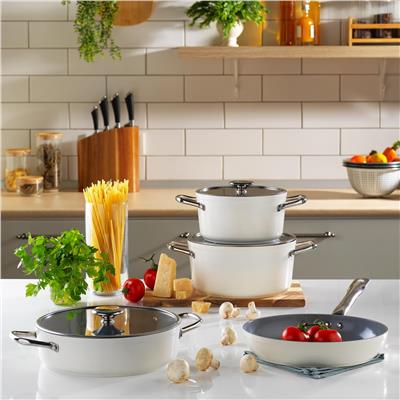 Schafer Gravita Seramik Tencere Seti 7 prç Krem