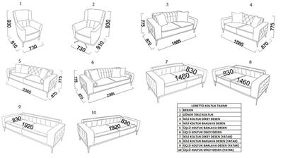 Bellona Loretto Üçlü Koltuk Krem