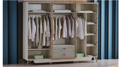 Bellona Valencia 6 Kapılı Gardırop Krem