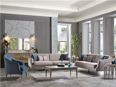 BLLN SANVİTO 3.3.BB KOLTUK TAKIMI/SIENA KREM /MAVİ