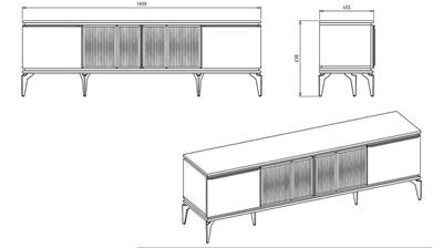 Bellona Loretto TV Sehpası Beyaz