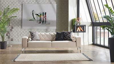 Bellona Loretto Üçlü Koltuk Krem