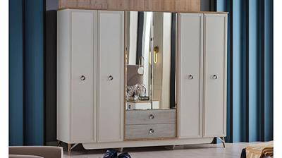 Bellona Valencia 6 Kapılı Gardırop Krem
