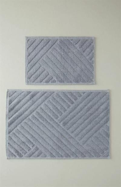 English Home Linea Banyo Paspası Seti 60x90-40x60 cm Gri