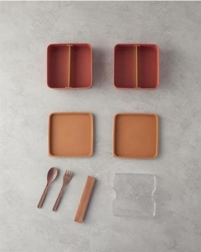 English Home Mezaluna Lunch box 720 ml +720 ml Turuncu