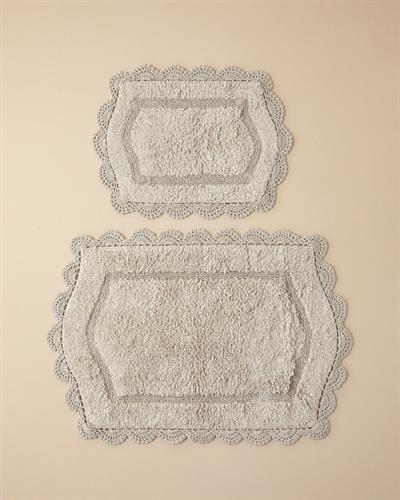 English Home Mia Pamuklu Kaydırmaz Taban Banyo Paspası Seti 60x90-40x60 Cm Bej