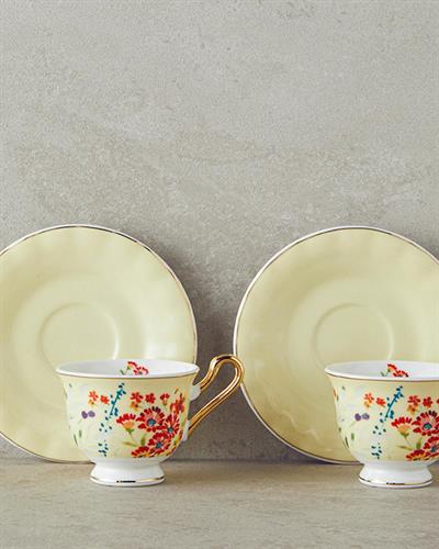English Home Miranda Kahve Fincan Takımı 4 Parça Açık Sarı