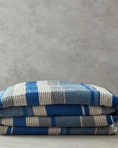 English Home Striped Tek Kişilik Battaniye 150x200 cm Mavi